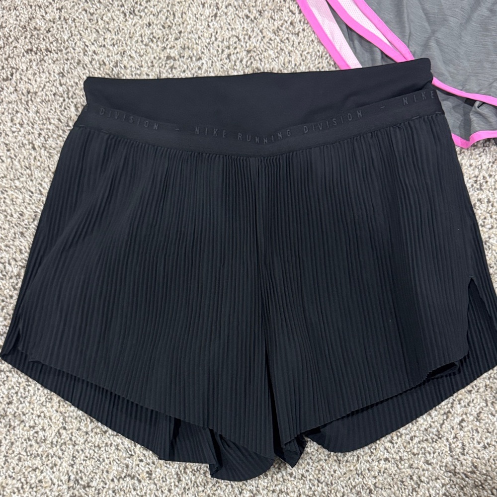 Nike Women's Gray and Pink + Black Running Shorts Trio - Picture 2 of 4